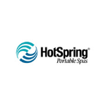 HotSpring Portable Spas logo featuring a stylized blue and teal water swirl design.